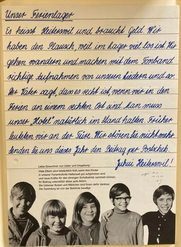 In Uster wurden immer wieder Sammelaktionen zugunsten der Ferienkolonie durchgeführt. 
