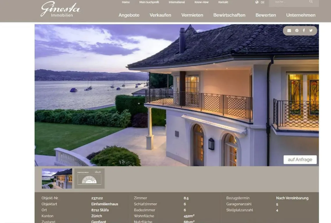 So präsentiert die Immobilienfirma Ginesta die Villa auf ihrer Website.