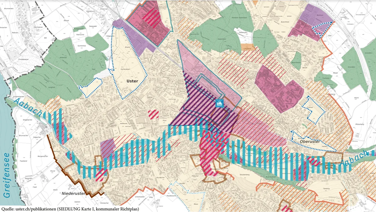 So werden die Areale im Richtplan Siedlung neu eingeteilt Grafik zum Teilrichtplan Uster