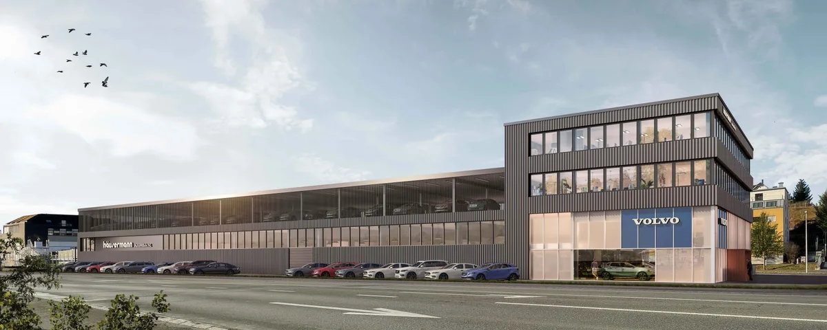 Visualisierung des geplanten Neubaus der Häusermann Volvo-Garage in Illnau.