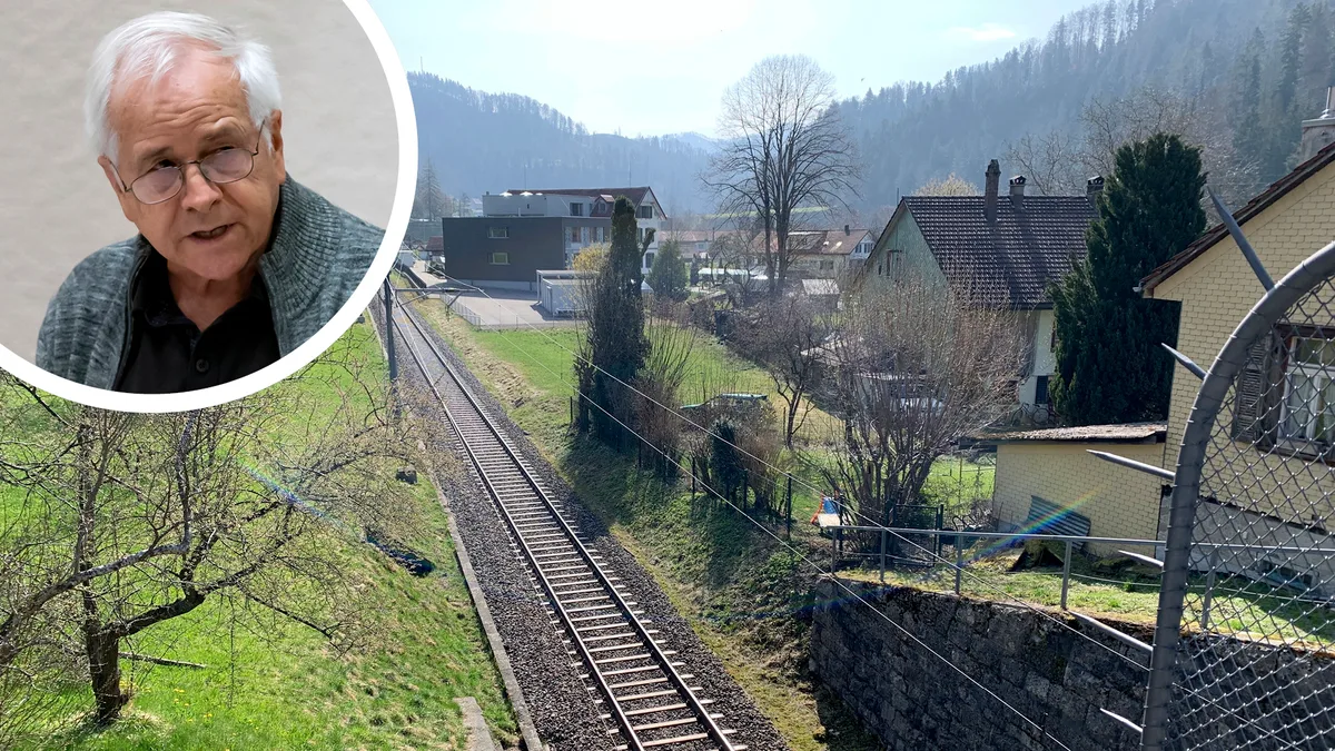 Hier hält vielleicht bald die S-Bahn: Blick auf die Tösstallinie beim Altersheim Blumenau (vorne rechts) in Lipperschwendi.