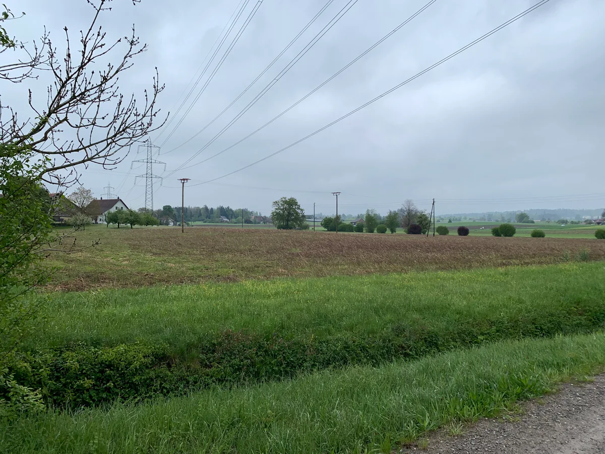 geplanter Deponiestandort Deponie Erzacher  auf Egger und Oetwiler Boden, Gesamtschau Deponien, aufgenommen am 23. April 2024
