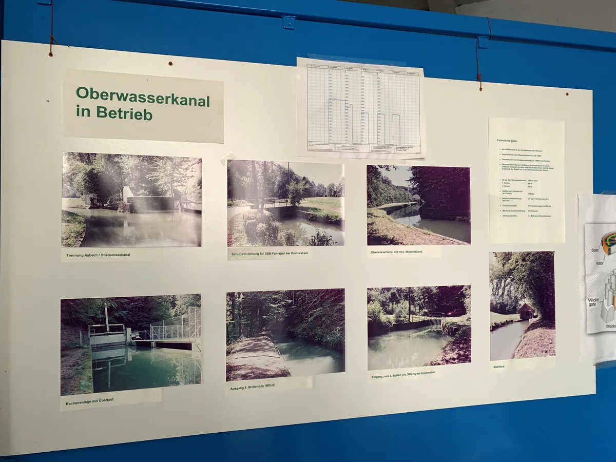 Die Stationen des Oberwasserkanals des Wasserkraftwerks Trümpler.