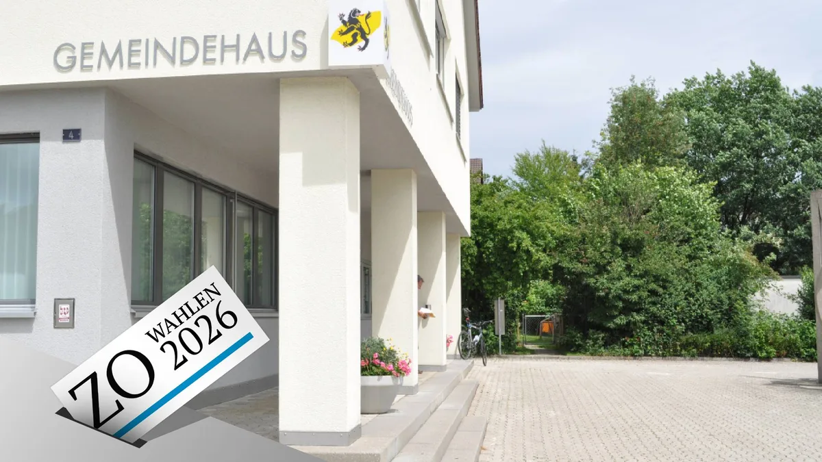 Gemeindehaus mit dem ZO-Wahlen-Logo davor. Gemeindehaus mit dem ZO-Wahlen-Logo davor.