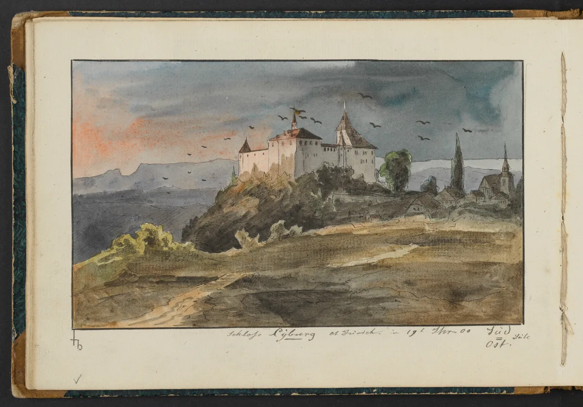 Kyburg, Aquarell von Julius Rieter, 1855.
