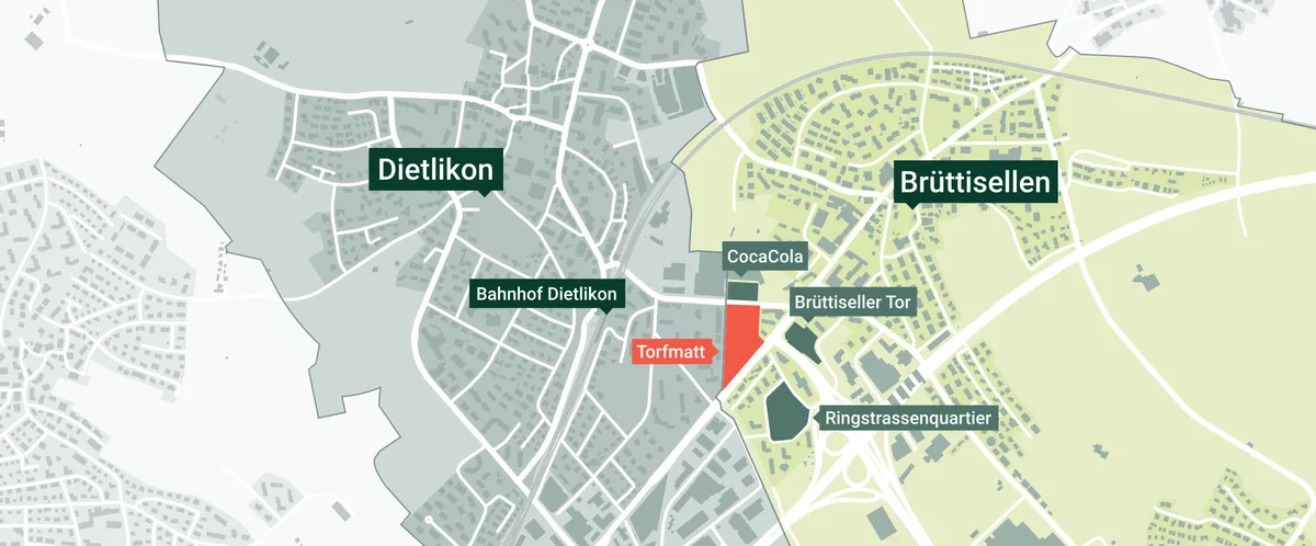 Über den Gestaltungsplan Torfmatt sowie die dazugehörige Zonenplanänderung entscheidet die Gemeindeversammlung am 17. März. Das Quartier Torfmatt entsteht auf dem ehemaligen Erni-Areal zwischen dem Dorfzentrum von Brüttisellen und dem Bahnhof Dietlikon.