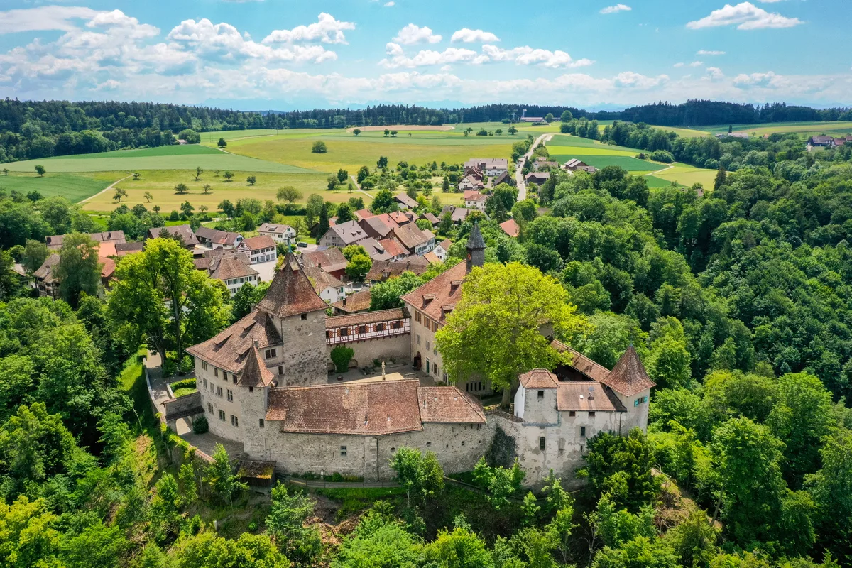 Schloss Kyburg von oben fotografiert.