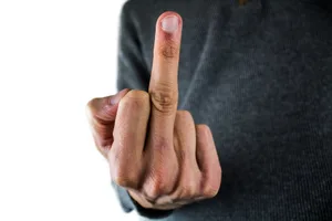 Gestreckter Mittelfinger Gestreckter Mittelfinger