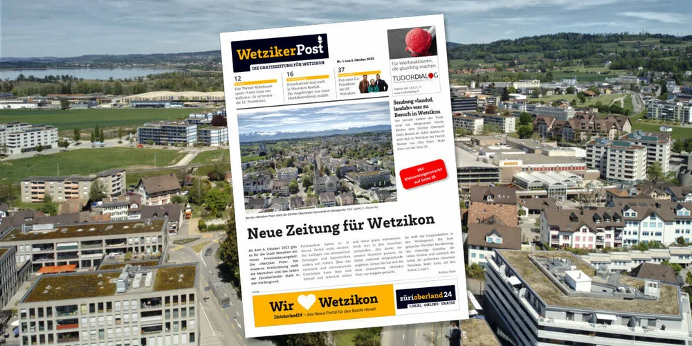 Die Wetziker Post erscheint seit Oktober 2023 sechsmal jährlich in einer Auflage von 15'000 Exemplaren. Frontseite der Zeitung Wetziker Post.