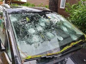 Die Frontscheibe des Autos der Wolfhauser Familie war komplett zerstört. Die Frontscheibe des Autos der Wolfhauser Familie war komplett zerstört.