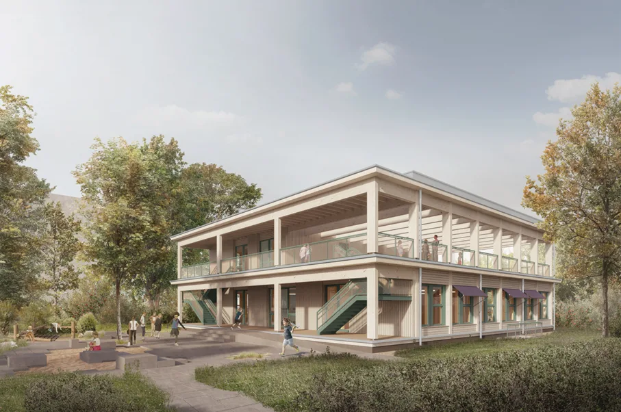 28405472-4 So sollen die neuen Kindergärten in Wetzikon aussehen.