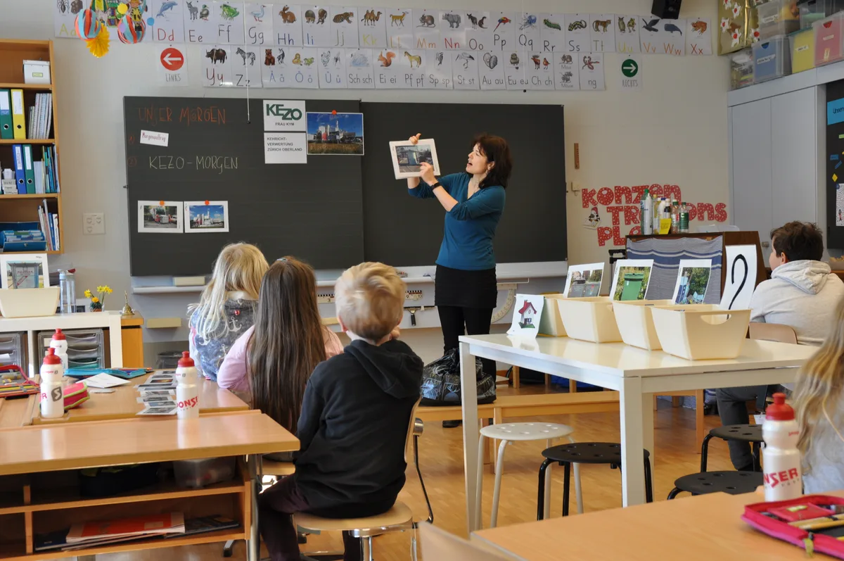 Abfallunterricht in der Schule.