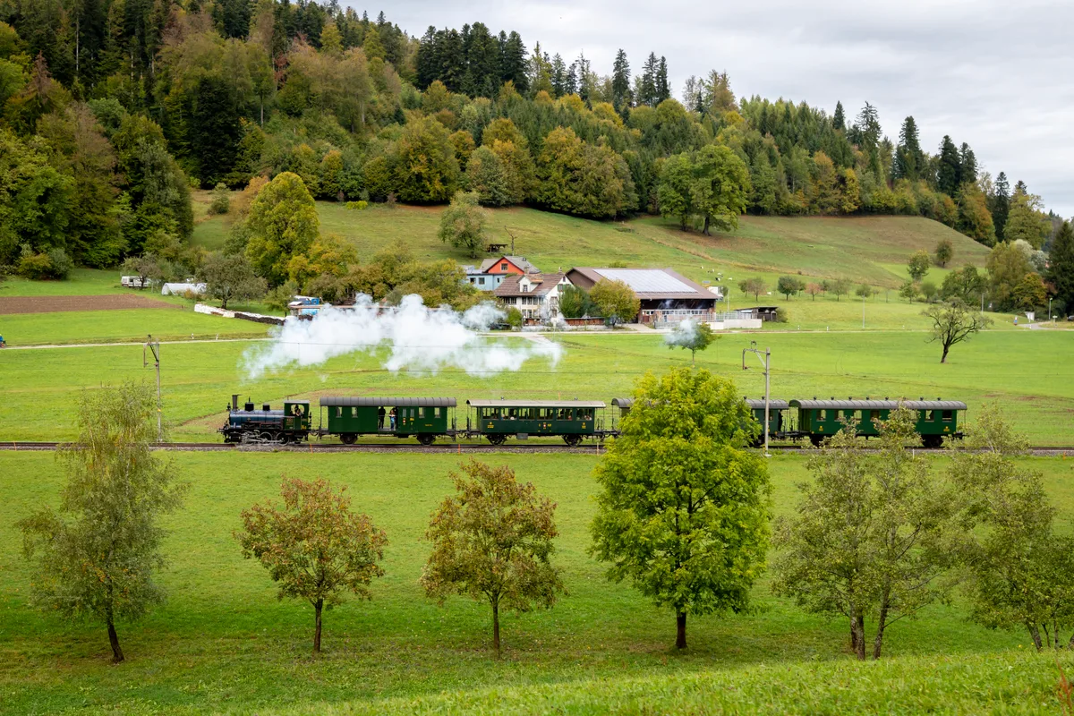 Die Dampflok Ed 3/3 401 wie auch der gesamte historische Zug fügten sich sozusagen nahtlos in die Landschaft ein.
