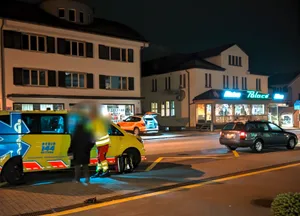 Zum Unfall kam es beim Kino Palace. Neben der Polizei war auch ein Team von Regio 144 im Einsatz. Zum Unfall kam es beim Kino Palace. Neben der Polizei war auch ein Team von Regio 144 im Einsatz.