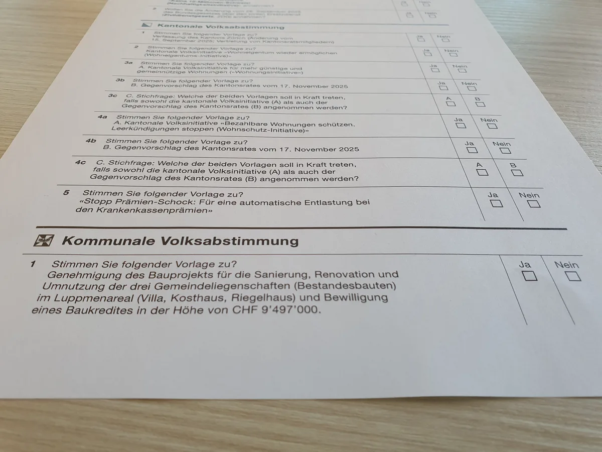 31019211-1 Ein Stimmzettel für alle Abstimmungen: Das hat in Hittnau gut funktioniert.