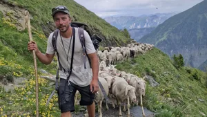 29662126-1 Hirt Jonas Gubler kümmert sich auf der Alp um die Schafe aus Illnau. Der gelernte Landwirt stammt aus Bäretswil.