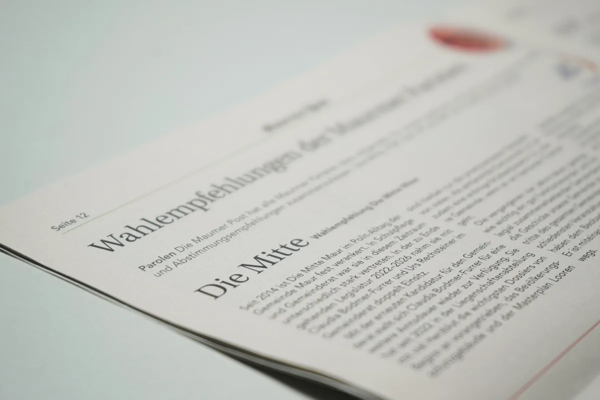In der «Maurmer Post» wurde eine Doppelseite mit Wahl- und Abstimmungsempfehlungen der Parteien veröffentlicht. Das sorgt nun für Unmut.