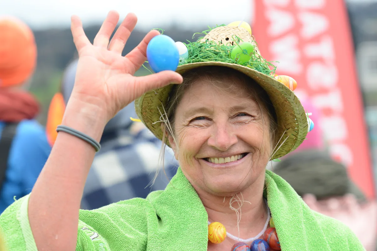 Die stolzen Schwimmer präsentieren ihre Eier
