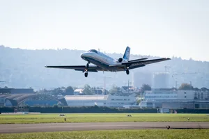 12659085-8 Auf dem Weg in die Schwerelosigkeit mit der Cessna Citation II des Royal Netherlands Aerospace Centre NLR.