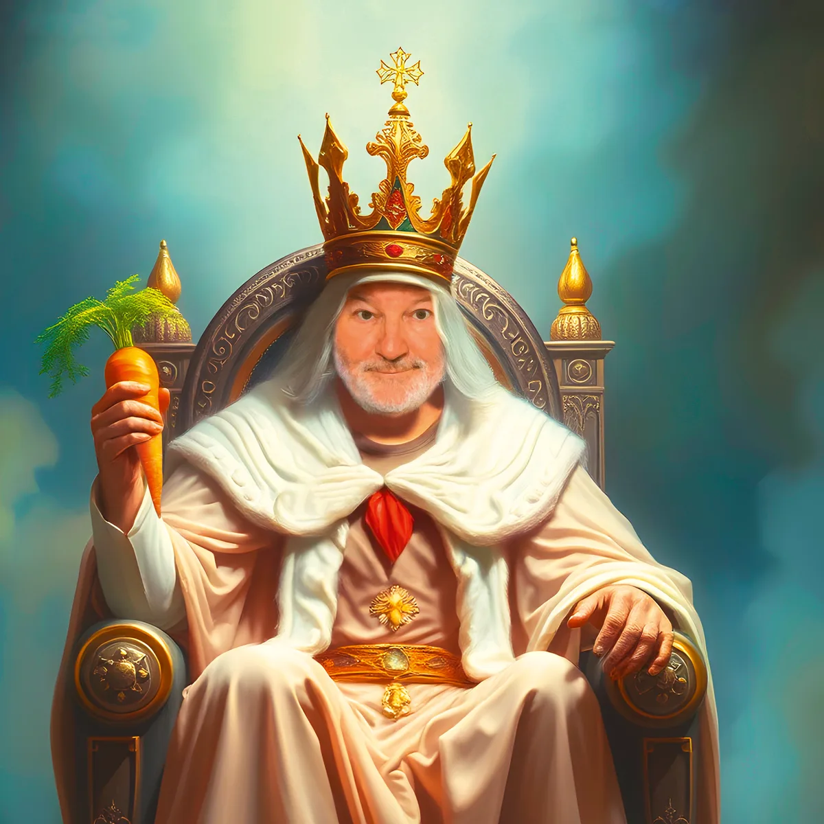 27764235-4 Das Bild ist zwar mit KI generiert worden, doch der «König» darauf ist unverkennbar: Peach Weber ist auch mit bald 75 Jahren noch so frech und frisch wie schon immer.