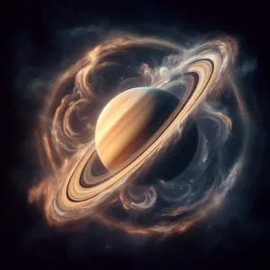 21921405-1 Ein mit künstlicher Intelligenz erzeugtes Bild von Saturn und seinen Ringen.