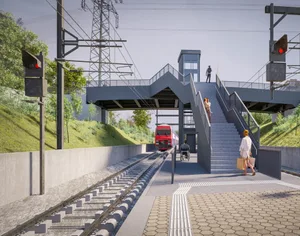 24408914-2 So soll der neue Bahnhof Stettbach dereinst aussehen.