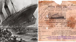 25102488-1 Albert Wirz aus Uster verstarb beim Untergang der Titanic (gemalt von Willy Stöwer). Ein Foto von Wirz gibt es nicht, so zeigen wir hier sein Ticket.