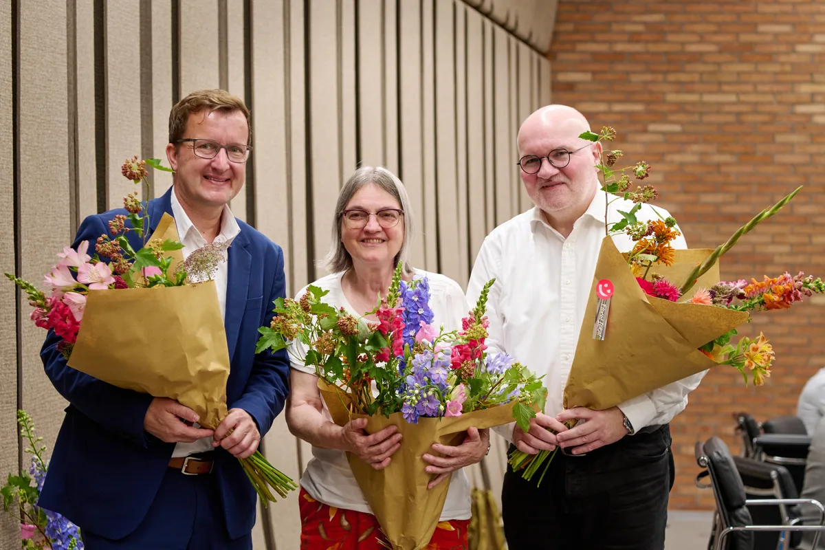 Das neue Präsidium der Kirchensynode (von links): Michael Bänninger 1. Vizepräsident, Barbara Bussmann Präsidentin, David Margelisch 2. Vizepräsident. Das neue Präsidium der Kirchensynode (von links): Michael Bänninger 1. Vizepräsident, Barbara Bussmann Präsidentin, David Margelisch 2. Vizepräsident.