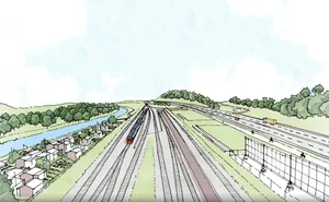 26817974-1 Der Brüttener Tunnel (im Bild die Portale in Winterthur-Töss) soll die Strecke zwischen Winterthur und Zürich entlasten.