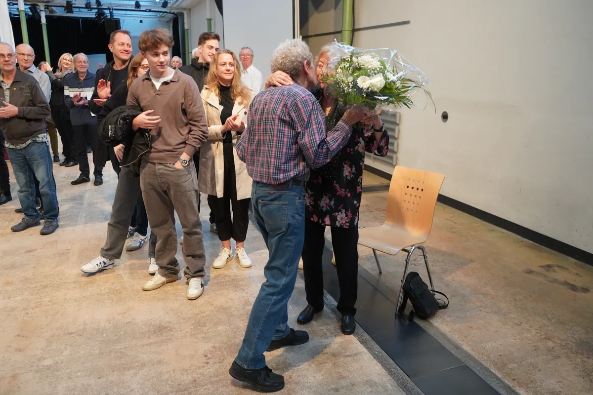 Neujahrsapéro in der Zwicky Fabrik in Fällanden am 8. Jan 2023. Von links: Hansueli Kaul, Hansuel Gfeller, Tobias Diener.