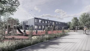 So soll der Modulbau neben dem Schulhaus Sonnenberg aussehen. So soll der Modulbau neben dem Schulhaus Sonnenberg aussehen.