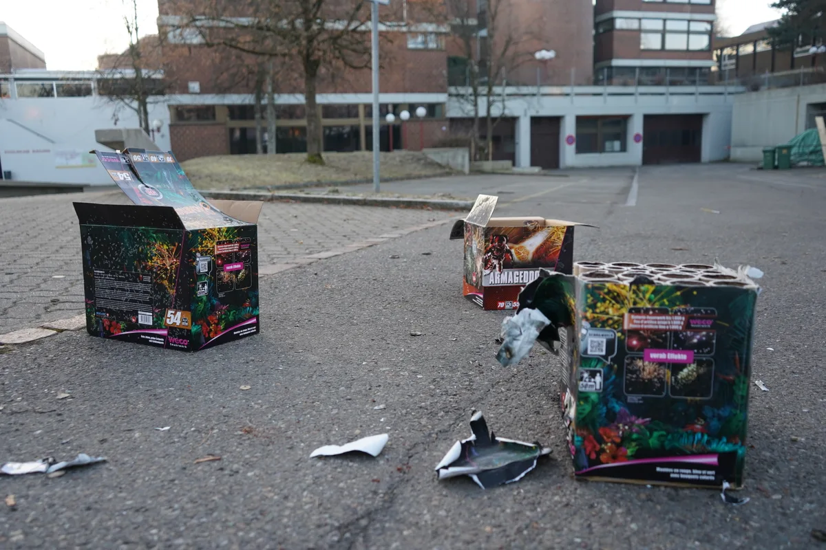 Feuerwerk am Boden.