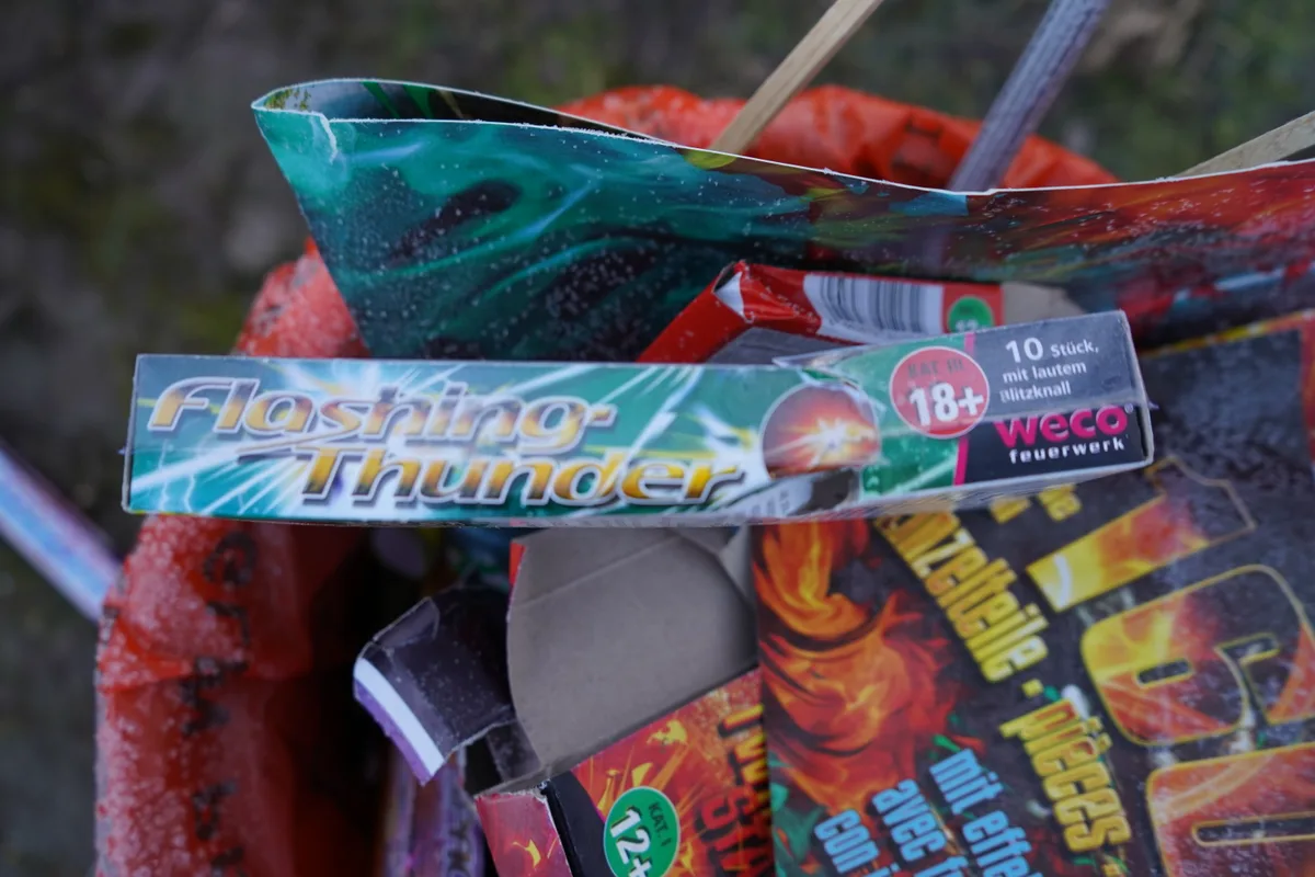Feuerwerk am Boden.