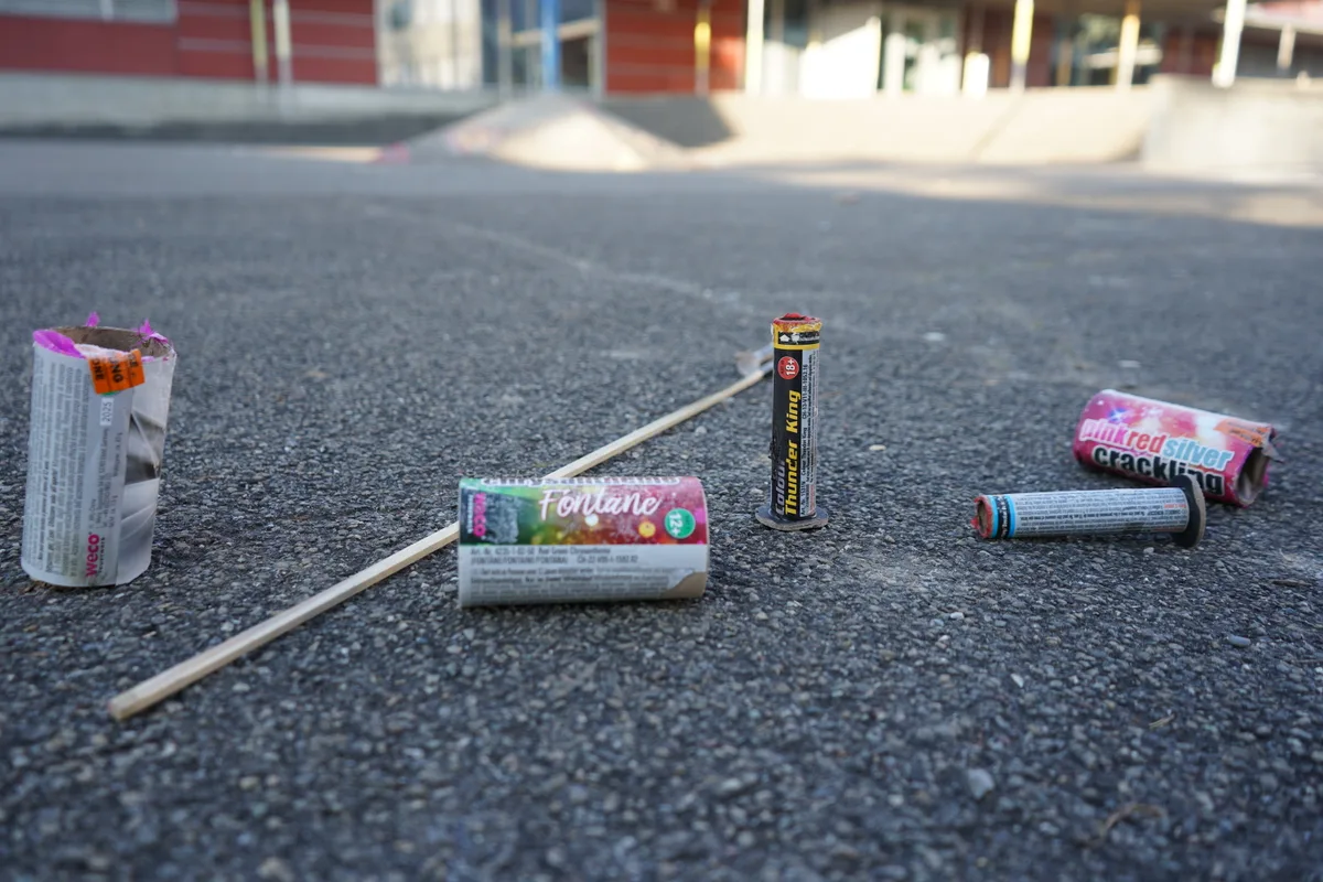 Feuerwerk am Boden.