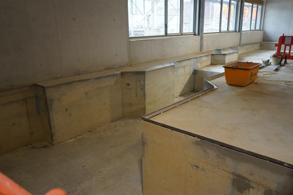 Blick in eine Grube.