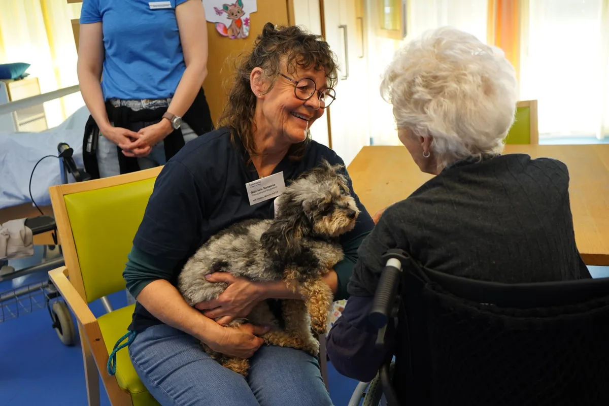 Der Therapiehundeverein ABRI aus Volketswil stattet dem Demenzzentrum Sonnweid in Wetzikon einen Besuch ab.