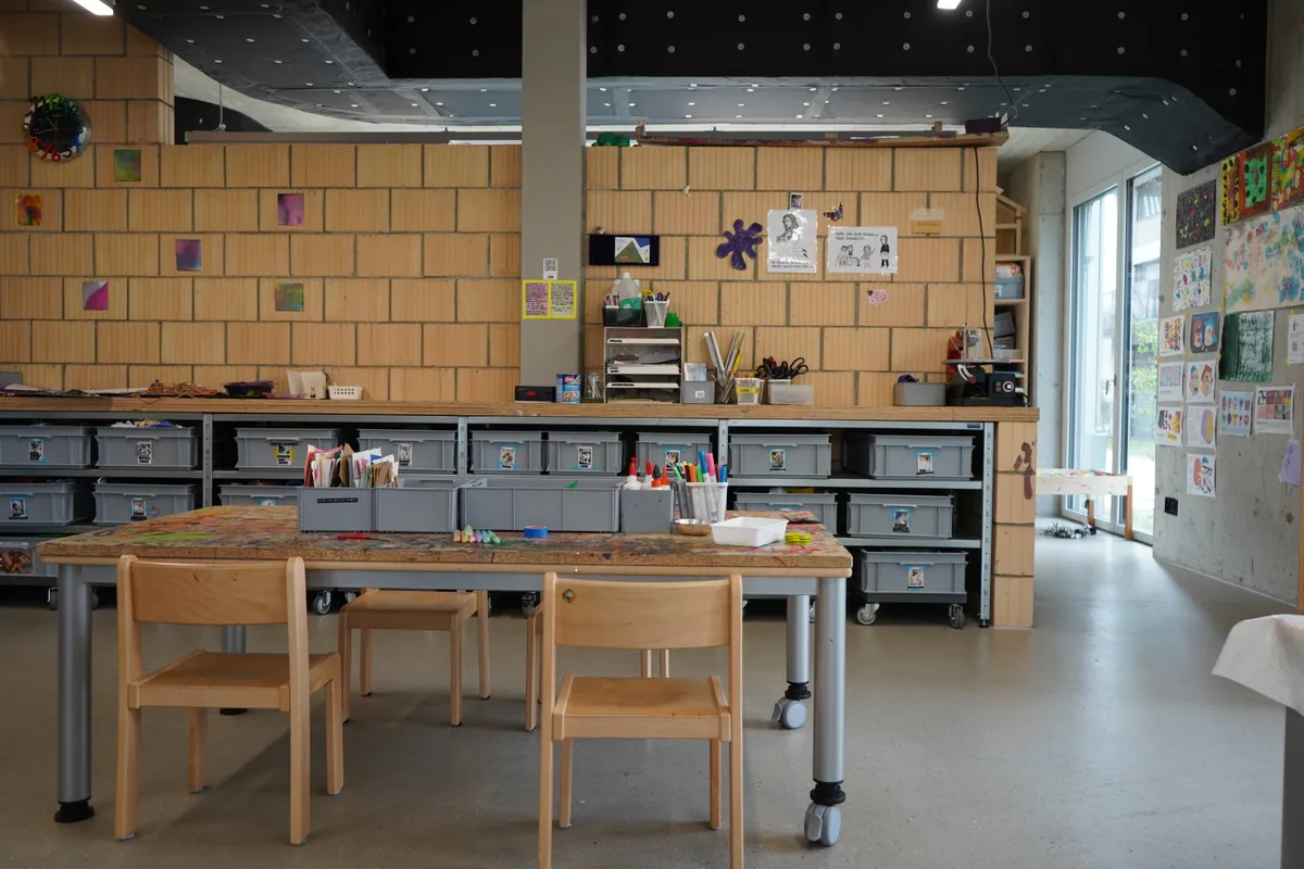 Blick auf die Werkbank.