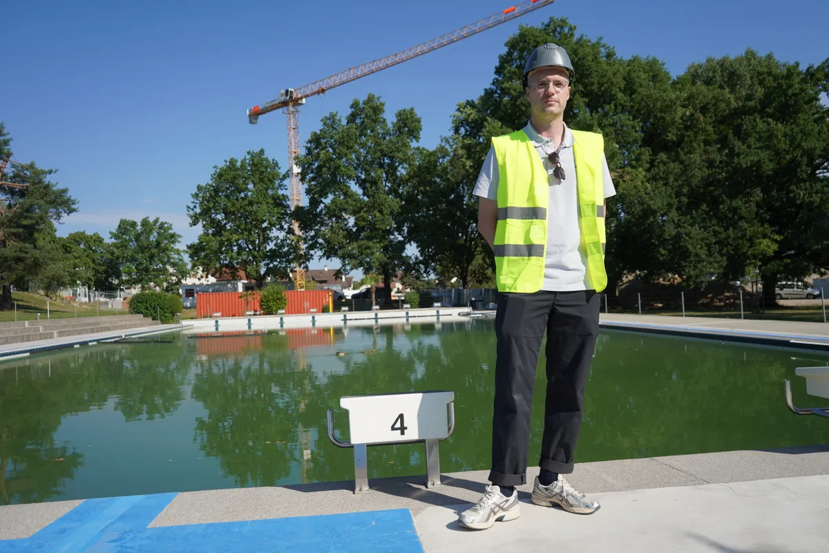 Impressionen der Baustelle Badi Oberdorf in Dübendorf.