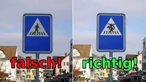 Es gibt eine richtige und eine falsche Art, Verkehrsschilder zu gestalten. Es gibt eine richtige und eine falsche Art, Verkehrsschilder zu gestalten.