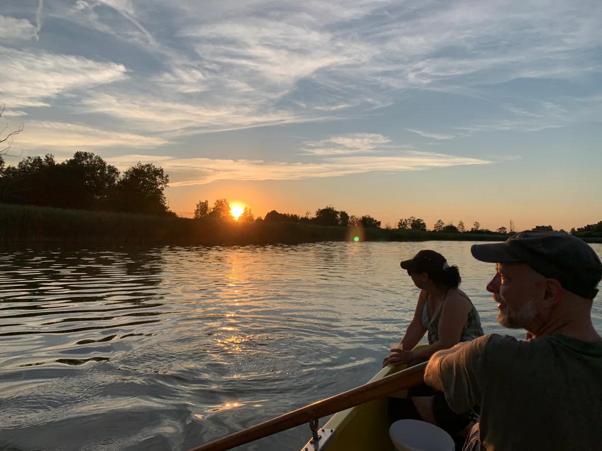 Mit zwei Fischern auf dem Greifensee.