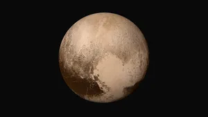 30106068-4 Pluto - das letzte und detaillierteste Bild, das von der NASA-Raumsonde New Horizon vor ihrer nächsten Annäherung an Pluto am 14. Juli 2015 zur Erde gesendet wurde.