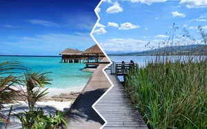 Links die Malediven, rechts der Greifensee: Eigentlich sieht man fast keinen Unterschied. Links die Malediven, rechts der Greifensee: Eigentlich sieht man fast keinen Unterschied.