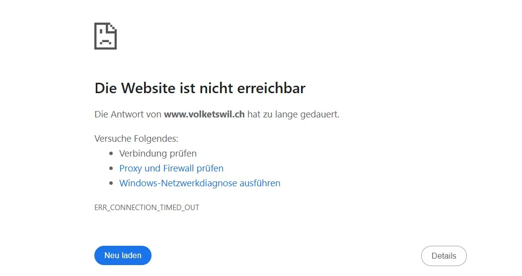 Screenshot Website der Gemeinde Volketswil. Screenshot Website der Gemeinde Volketswil.