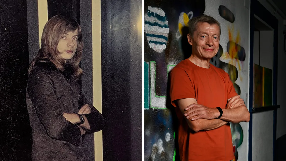 Heinz Baumann im Dübendorfer Jugendhaus. Zwischen den beiden Fotos liegen rund 55 Jahre. 