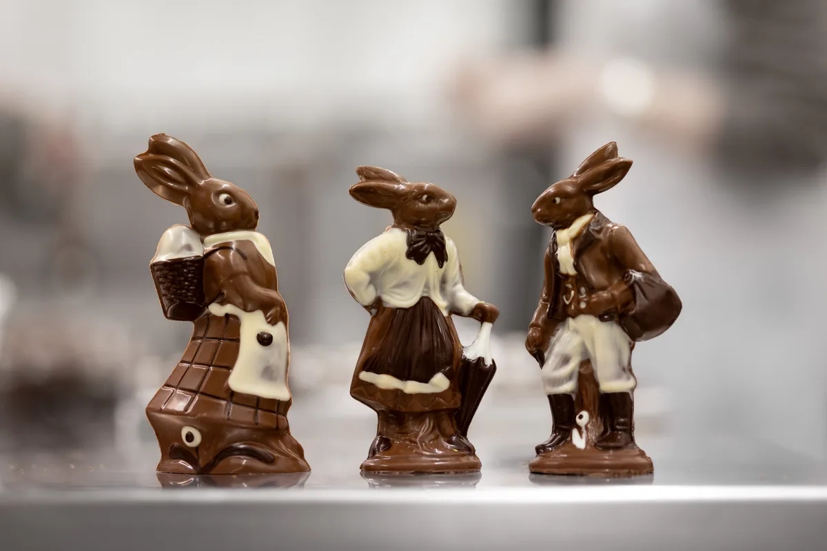 Schokoosterhasen Produktion in der Konditorei Hotz in Brüttisellen