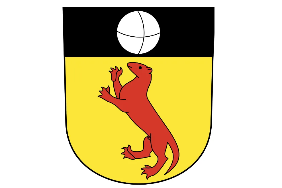 Ein Wappen mit einem Fischotter.