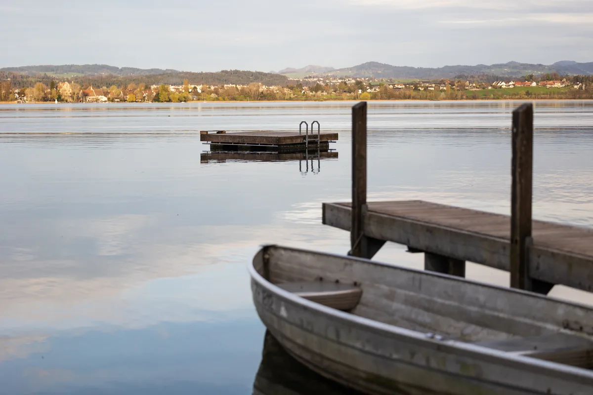 Zwei Ruderboote auf dem Greifensee.