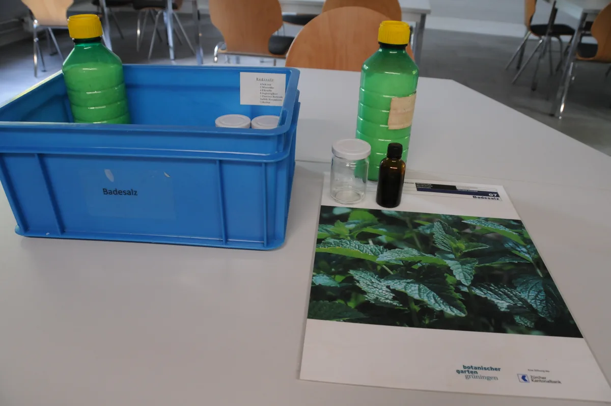 Schulklassen werden spannende «Projekt-Sets» geboten, wie zum Beispiel die Herstellung von Badesalz mit frischen Kräutern. Auch im Herbst ist der Botanische Garten in Grüningen einen Besuch wert.