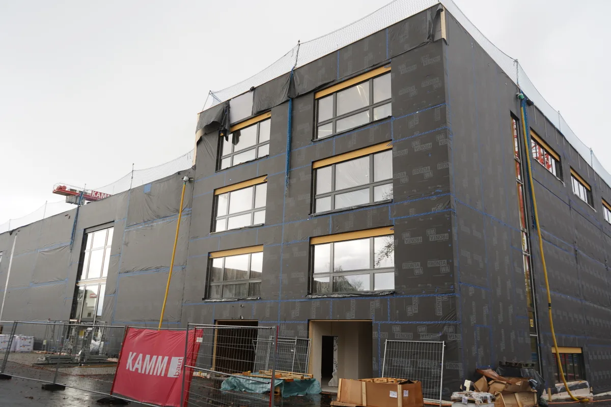 Der Neubau der Trox Hesco Schweiz AG im Rohbau.