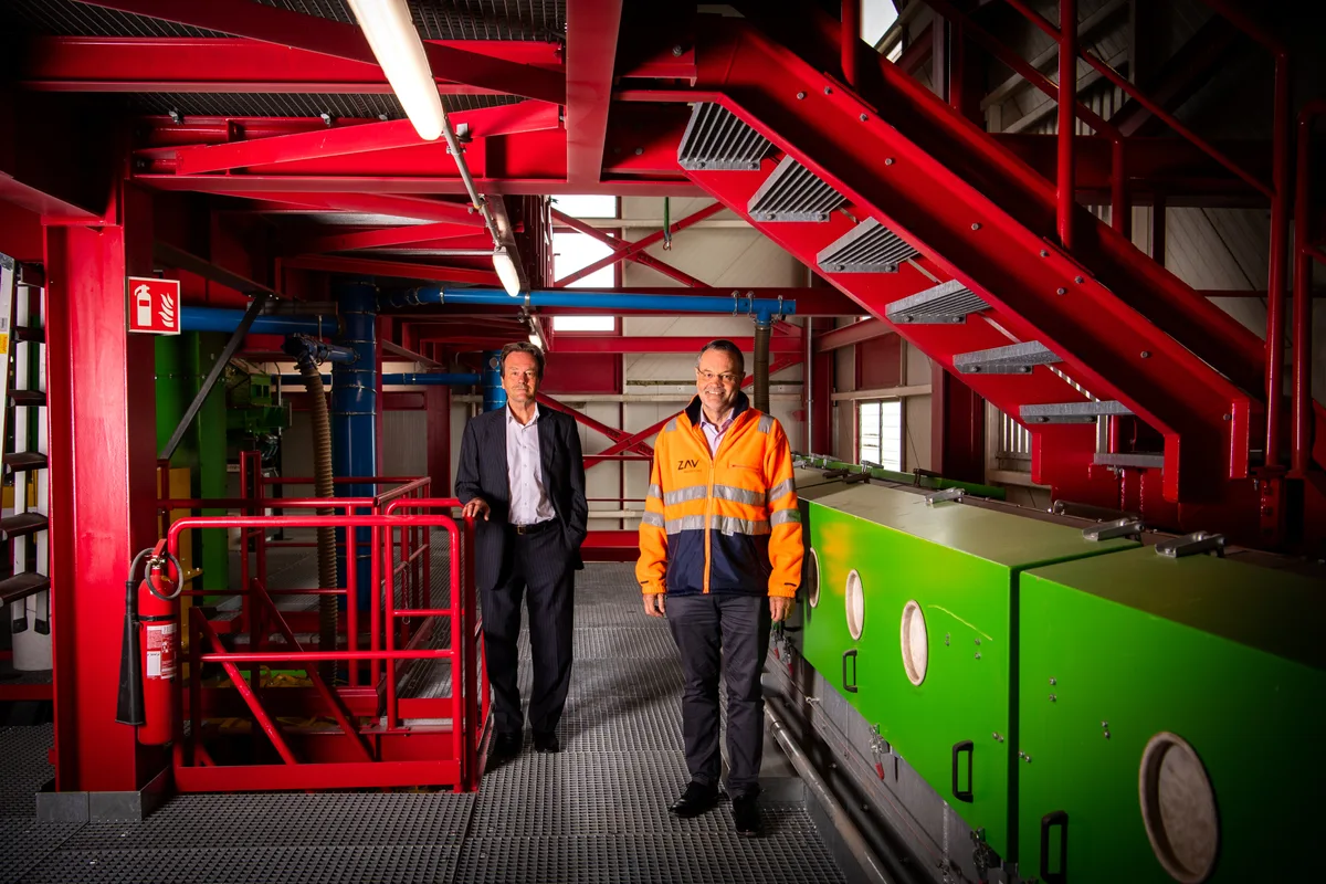 ZAV Recycling AG: Verwaltungsratspräsident Horst Meier (Anzug) und Geschäftsführer René Müller.
21.4.2020